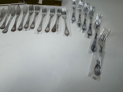 CHRISTOFLE. 
Partie de ménagère sous plastique...