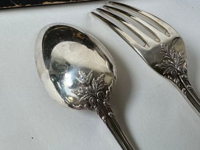 Partie de ménagère en argent 950/1000e comprenant...