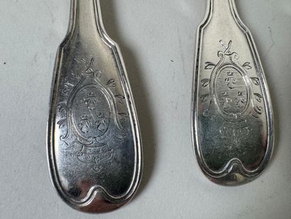 Lot de deux couverts en argent 950/1000,...