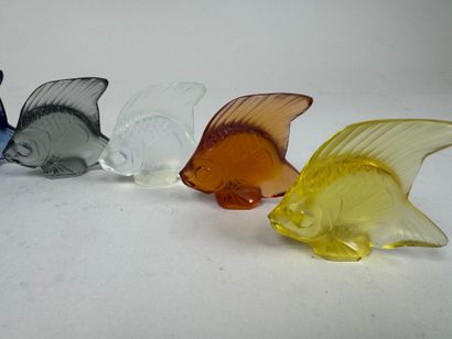 LALIQUE, France.
Collection de 9 poissons...