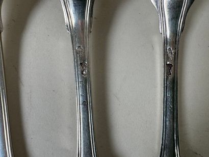 Lot de deux couverts en argent 950/1000,...