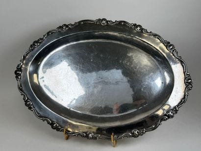 PEROU.
Grand plat en argent 925/1000, le...