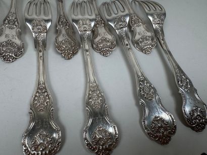 Série de 6 couverts de table et 6 petites...