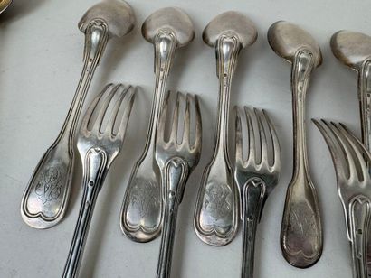 Partie de ménagère en argent 950/1000, modèle...