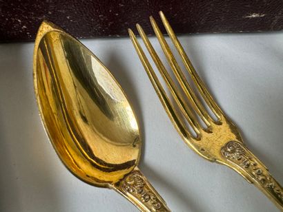 Partie de ménagère en vermeil 950/1000, poinçon...