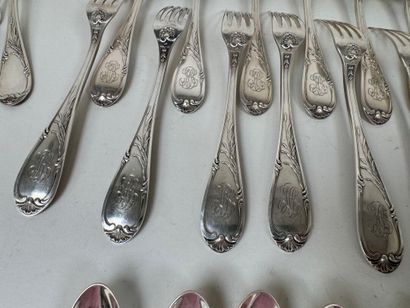Partie de ménagère en argent 950/1000, poinçon...
