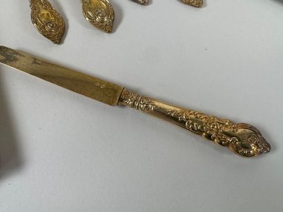 Partie de ménagère en vermeil 950/1000, poinçon...