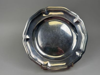 Plat circulaire en argent 950/1000, poinçon...