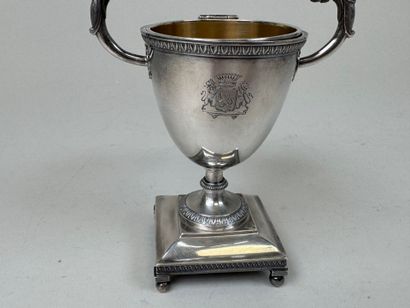 Moutardier en argent 950/1000, poinçon Minerve,...