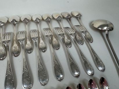 Partie de ménagère en argent 950/1000, poinçon...