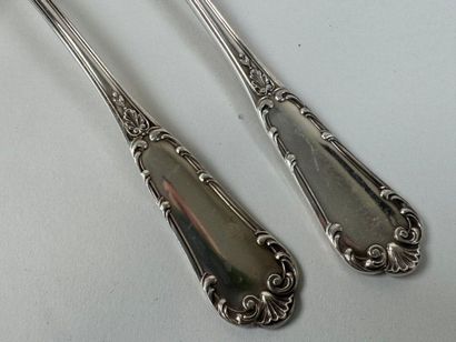 Partie de ménagère en argent 950/1000e comprenant...