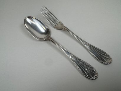 Couvert de baptême en argent 950/1000 modèle...