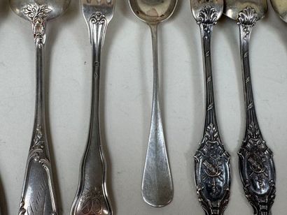 Important lot de couverts en argent 950/1000...