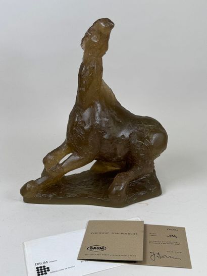 Maurice LEGENDRE pour DAUM France.
Cheval.
Importante...