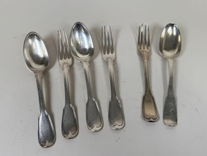 Lot de deux couverts en argent 950/1000,...