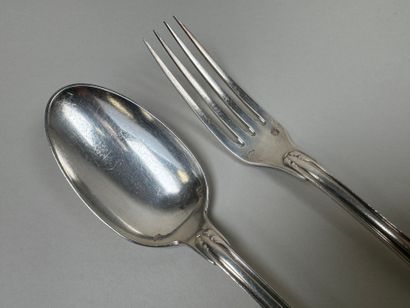 Couvert de baptême en argent 950/1000 modèle...