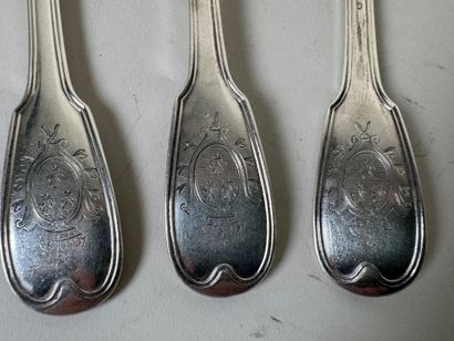 Lot de deux couverts en argent 950/1000,...