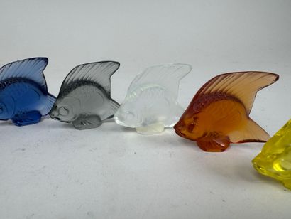 LALIQUE, France.
Collection de 9 poissons...