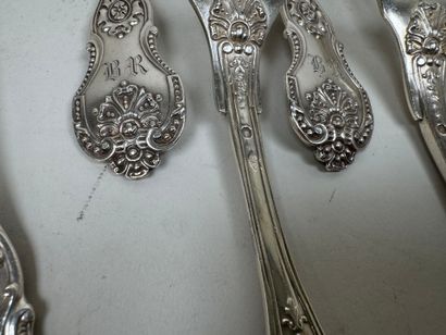 Série de 6 couverts de table et 6 petites...