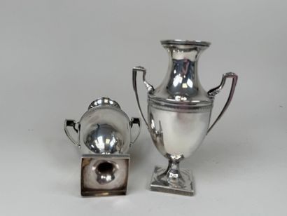 Paire de vases ovoïdes sur piédouches en...