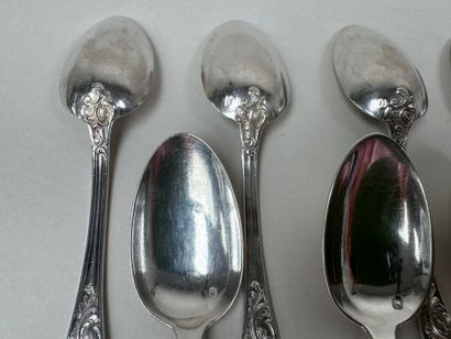 Série de 13 petites cuillères en argent 950/1000,...