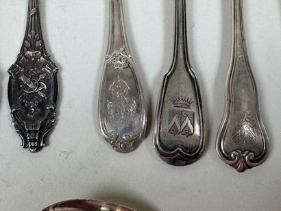 Important lot de couverts en argent 950/1000...