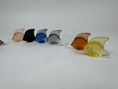 LALIQUE, France.
Collection de 9 poissons...