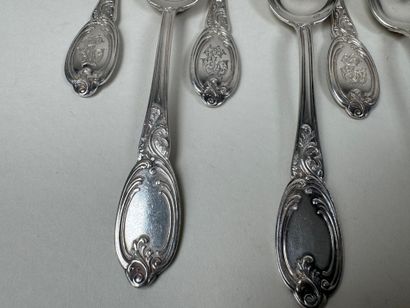 Série de 13 petites cuillères en argent 950/1000,...