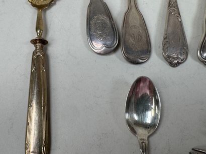 Important lot de couverts en argent 950/1000...
