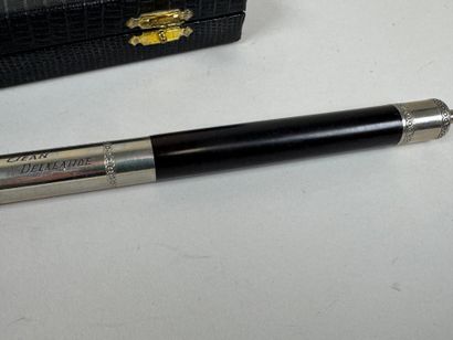 Ebony and silver-plated metal conductor's...