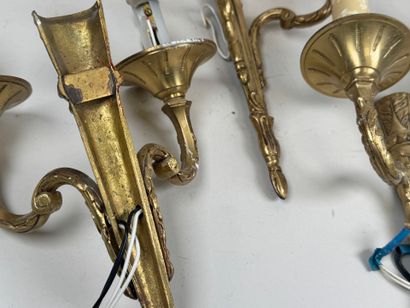 6 ormolu and chased sconces with two-light...