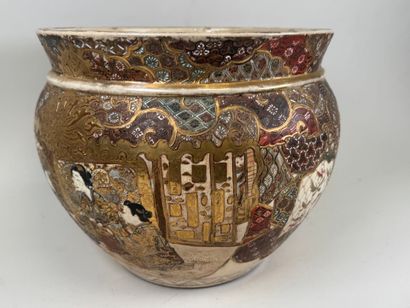 JAPAN, SATSUMA.
A large polychrome and gold...