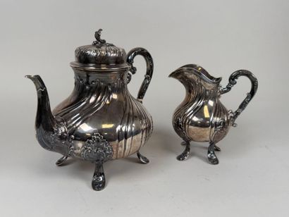 Silver 950/1000 and ivory cream jug with...