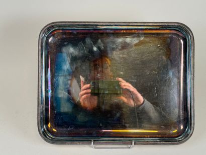 CHRISTOFLE.
Small rectangular silver-plated...