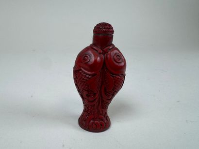 ASIA, 20th century.
Snuffbox in red lacquer...