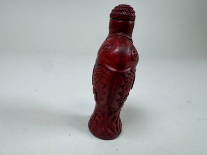 ASIA, 20th century.
Snuffbox in red lacquer...