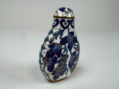 ASIA, 20th century.
Cloisonné brass snuffbox...