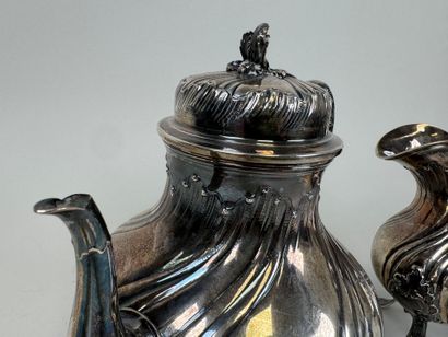 Silver 950/1000 and ivory cream jug with...