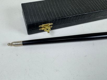 Ebony and silver-plated metal conductor's...