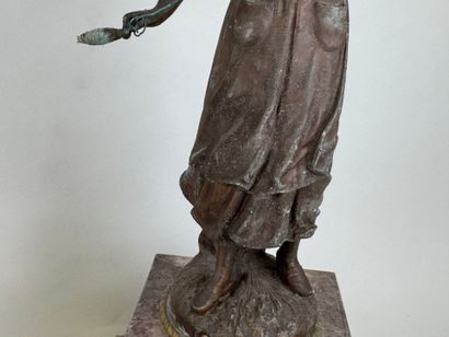 After CHAUVIN (19th-20th). 
La Fileuse. 
Marble...