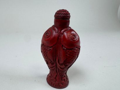 ASIA, 20th century.
Snuffbox in red lacquer...