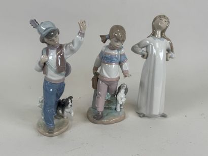 LLADRO in BARCELONA. 
Set of three polychrome...