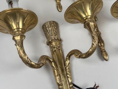 6 ormolu and chased sconces with two-light...