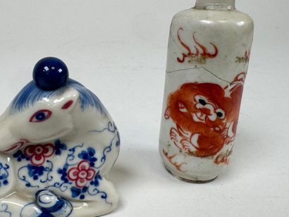 ASIA, 20th century.
Three polychrome porcelain...