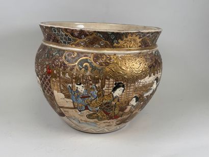 JAPAN, SATSUMA.
A large polychrome and gold...