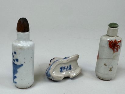 ASIA, 20th century.
Three polychrome porcelain...