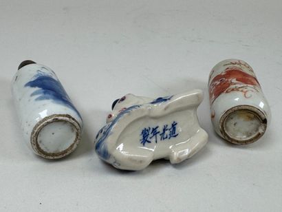 ASIA, 20th century.
Three polychrome porcelain...