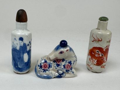 ASIA, 20th century.
Three polychrome porcelain...