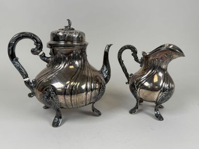 Silver 950/1000 and ivory cream jug with...