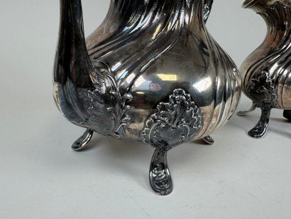 Silver 950/1000 and ivory cream jug with...